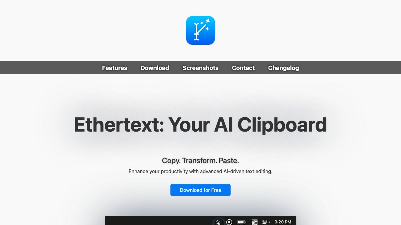 Ethertext 网站截图