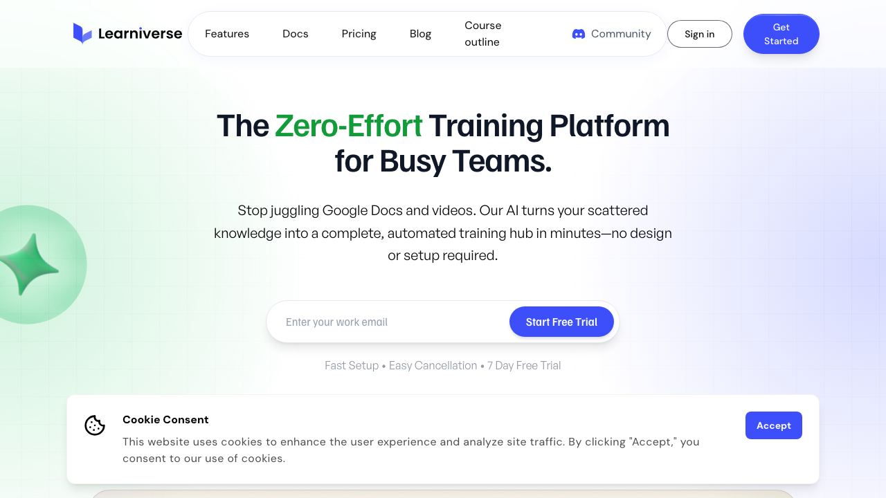 Learniverse AI website screenshot