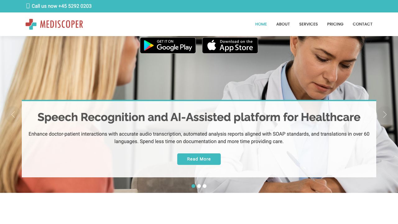 MediScoper website screenshot