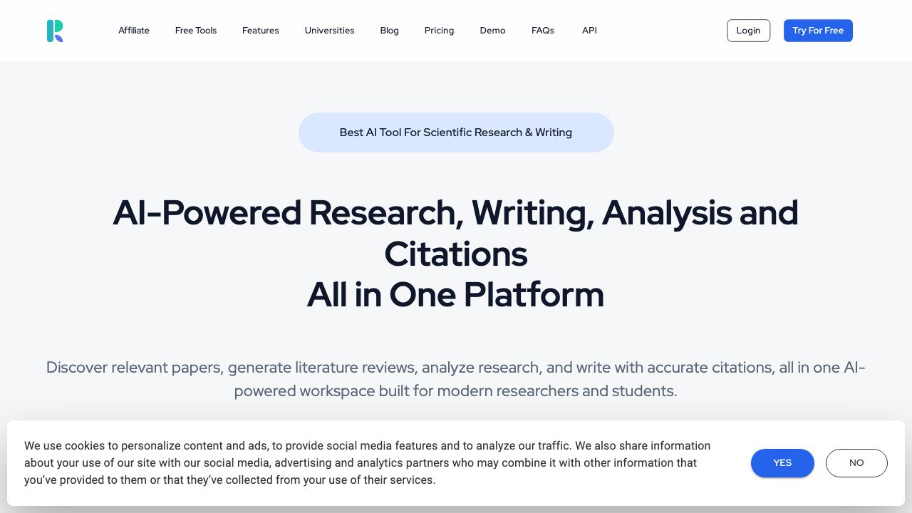 ResearchPal website screenshot