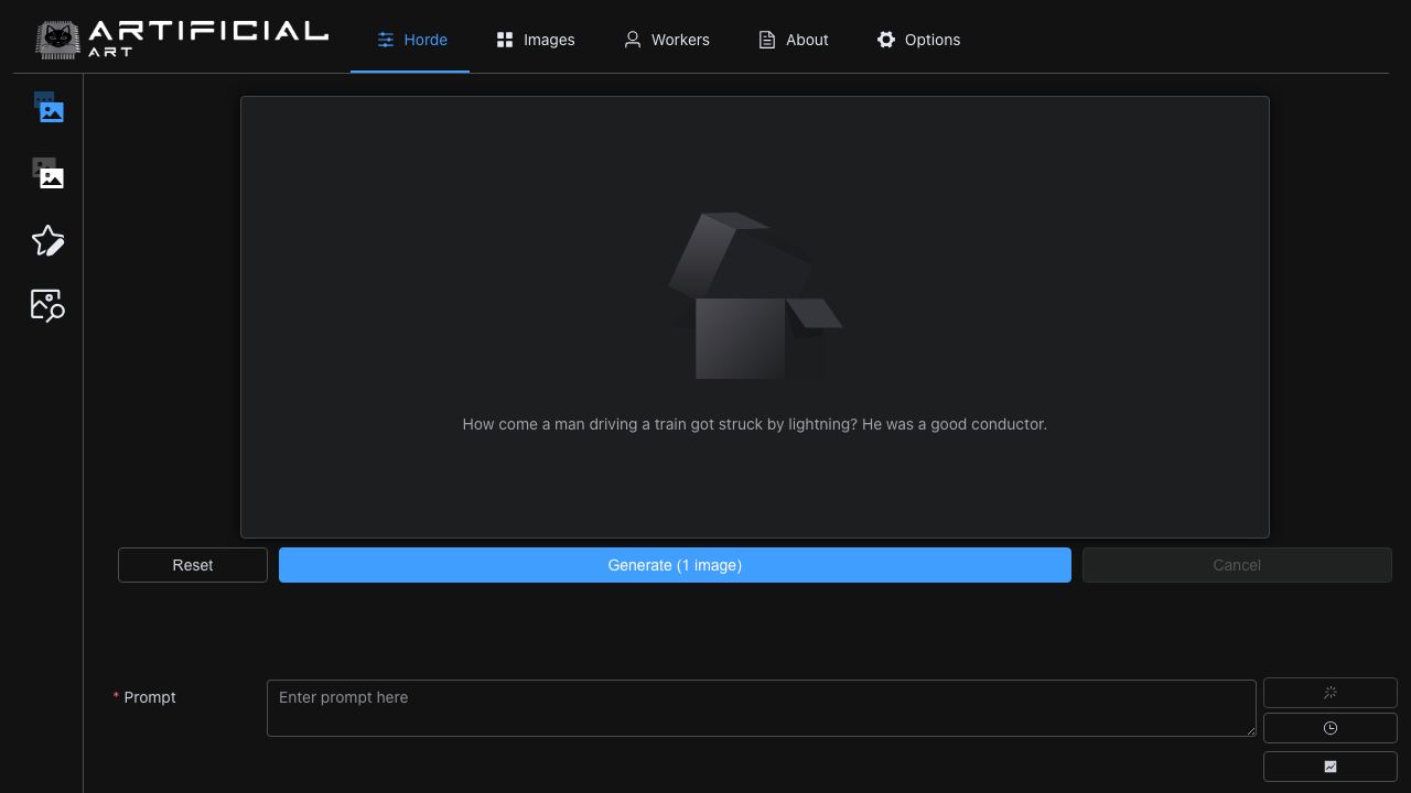 Artificial Art website screenshot