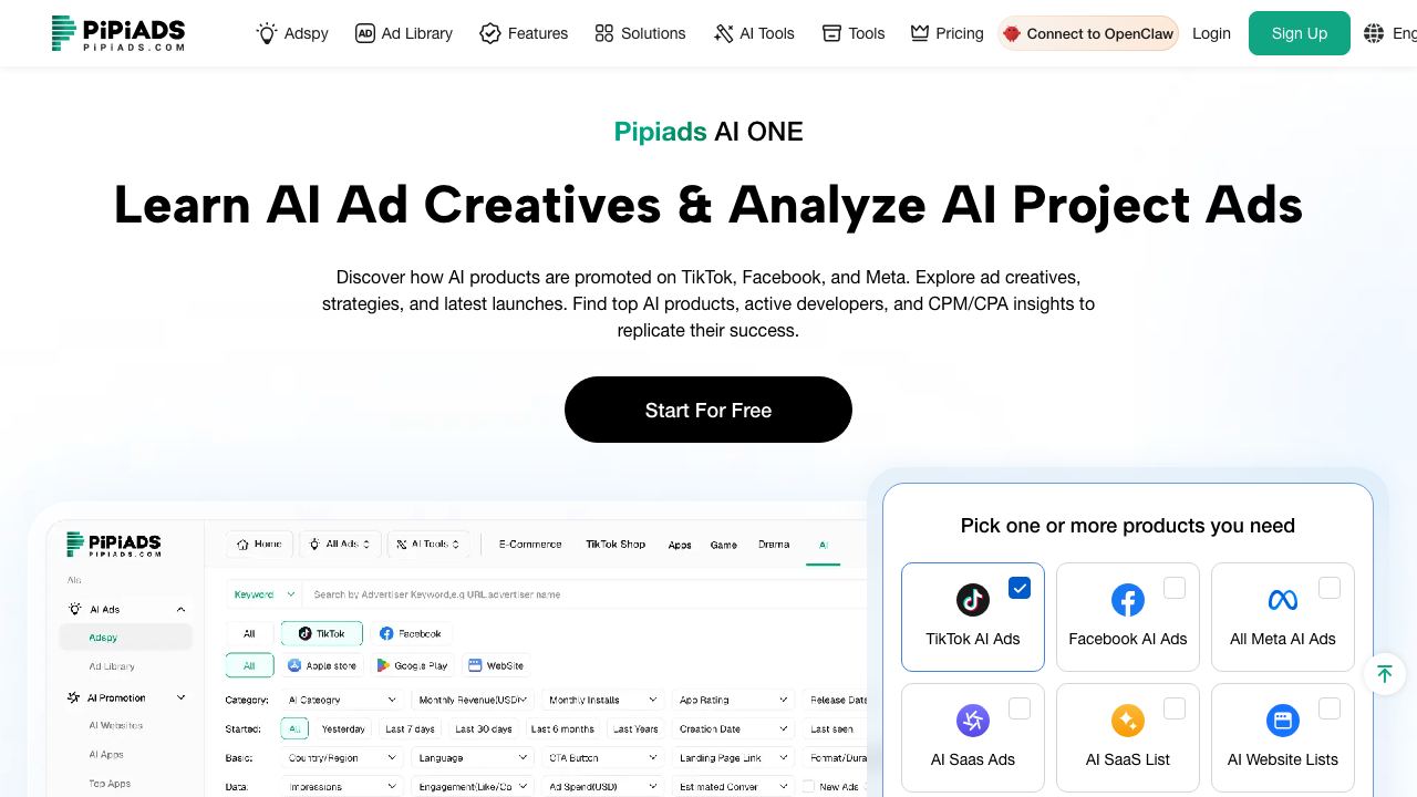 AI Ad Library: For finding ai ad creatives 网站截图