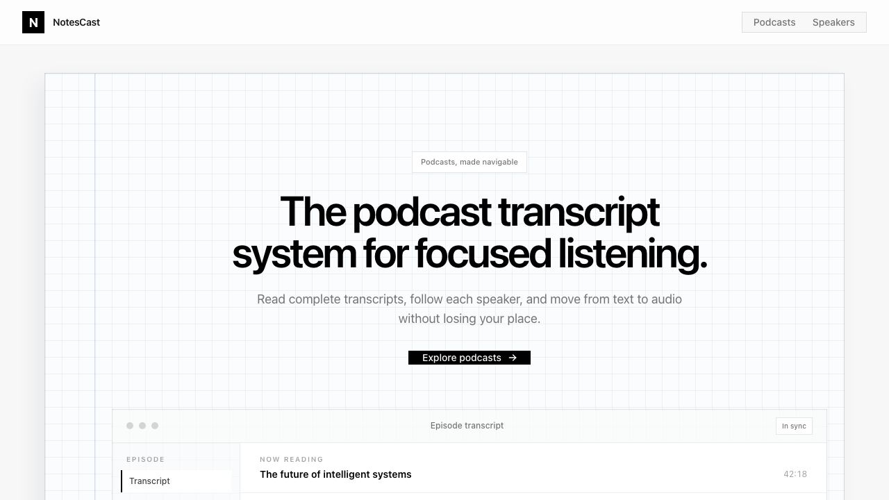 NotesCast website screenshot