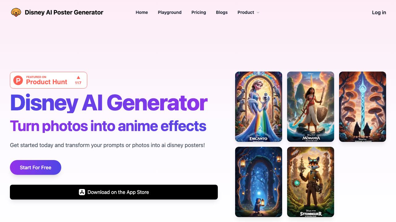 Disney AI Poster 网站截图