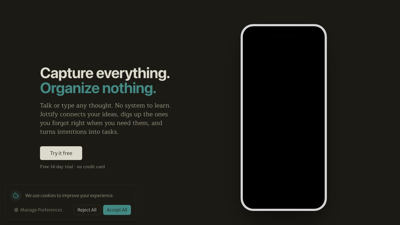 Jottify website screenshot
