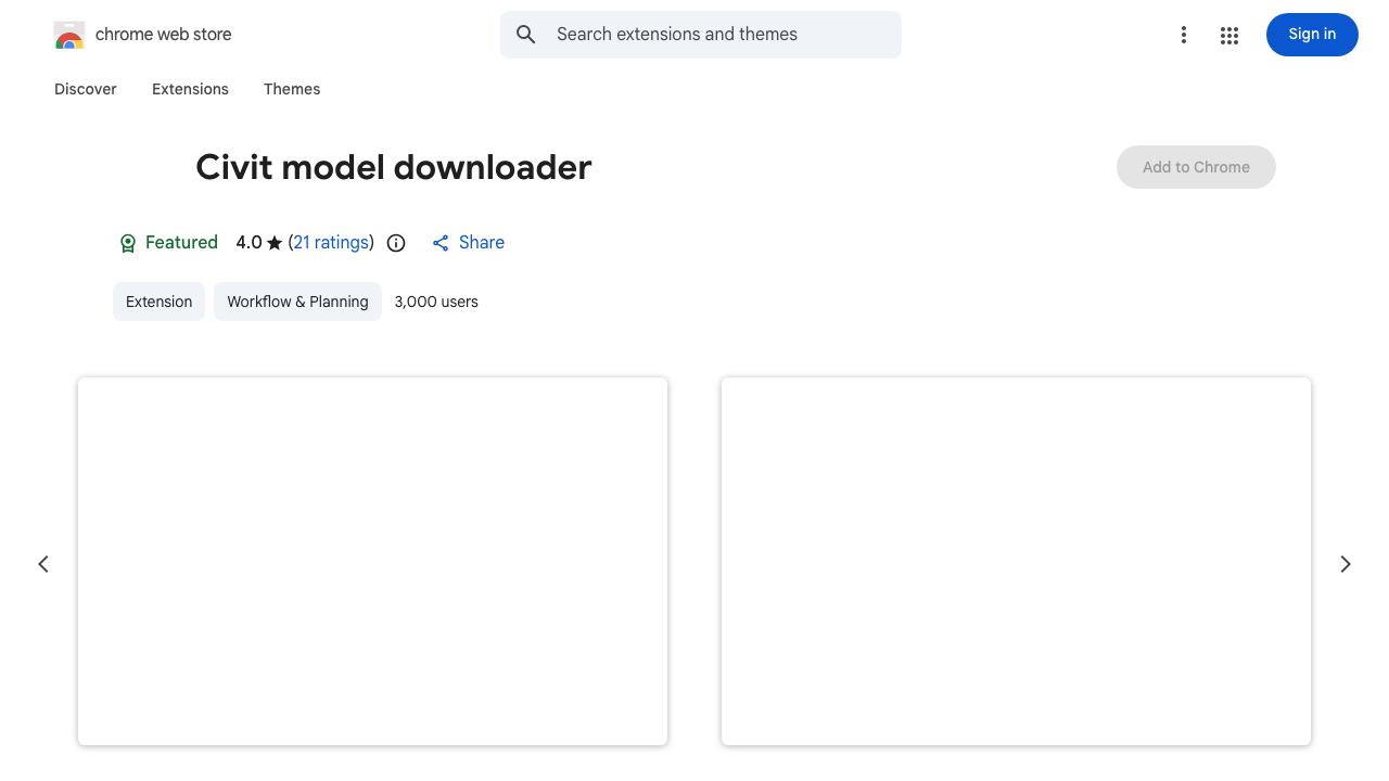 Civit model downloader 网站截图