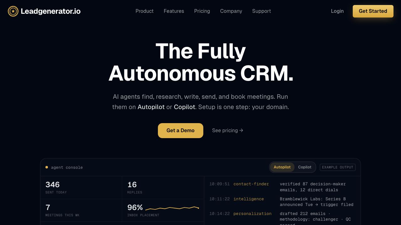 Leadgenerator.io website screenshot