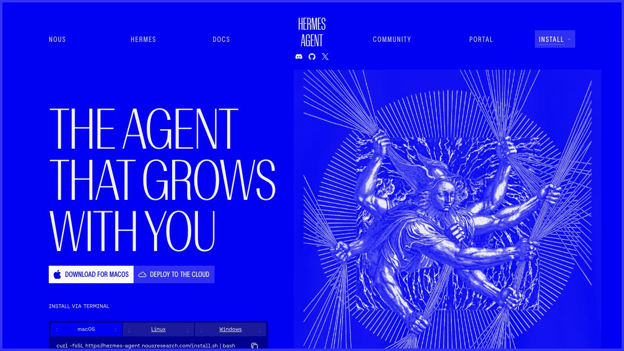 Hermes-Agent 网站截图