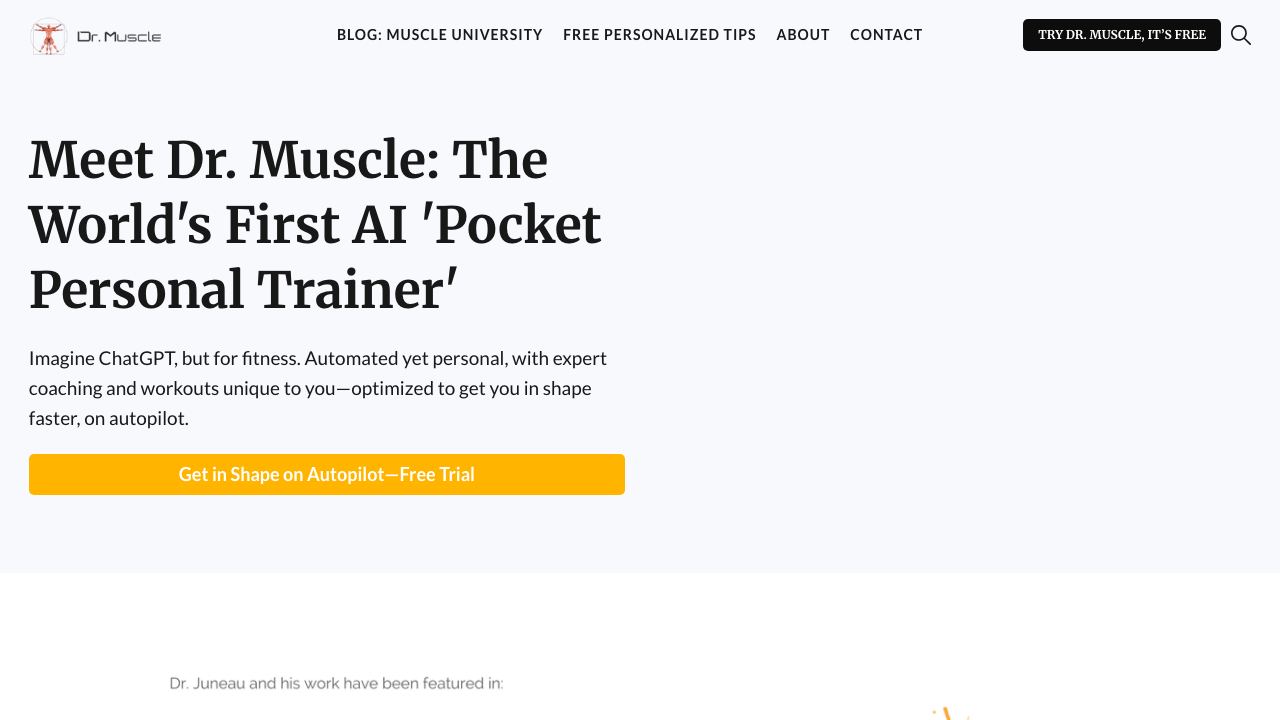 Dr. Muscle website screenshot
