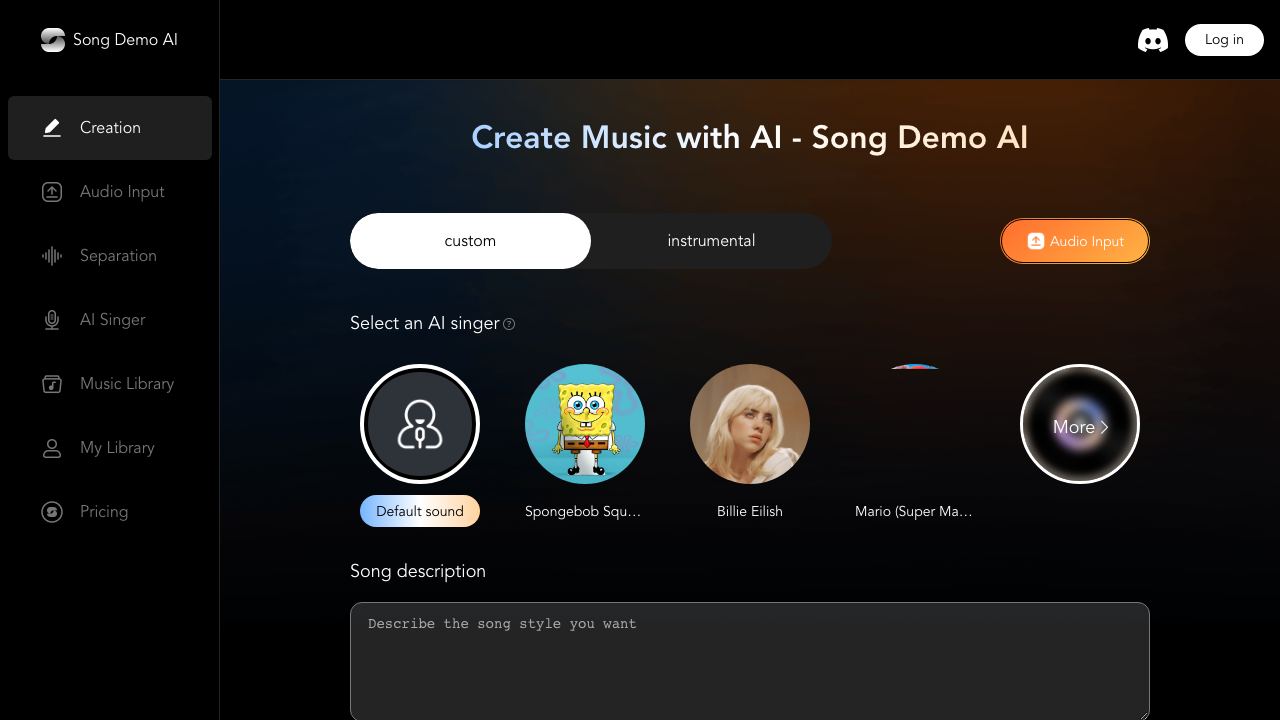 Song Demo AI 网站截图