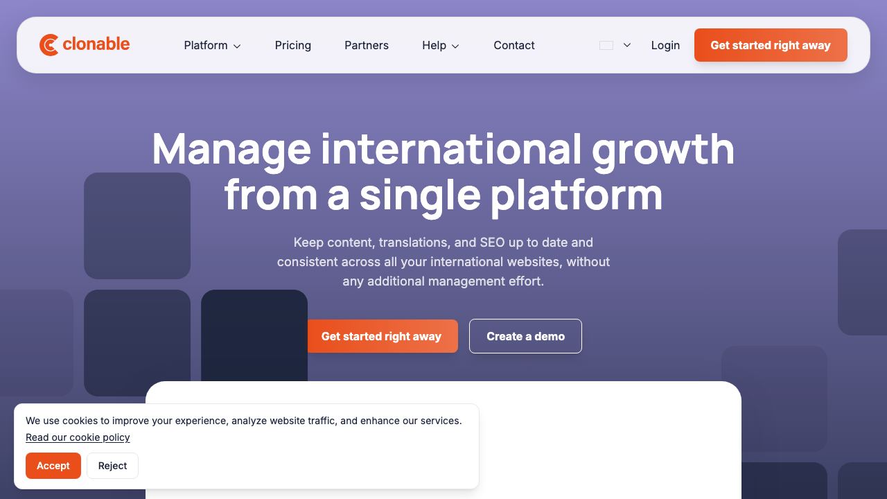 Clonable website screenshot