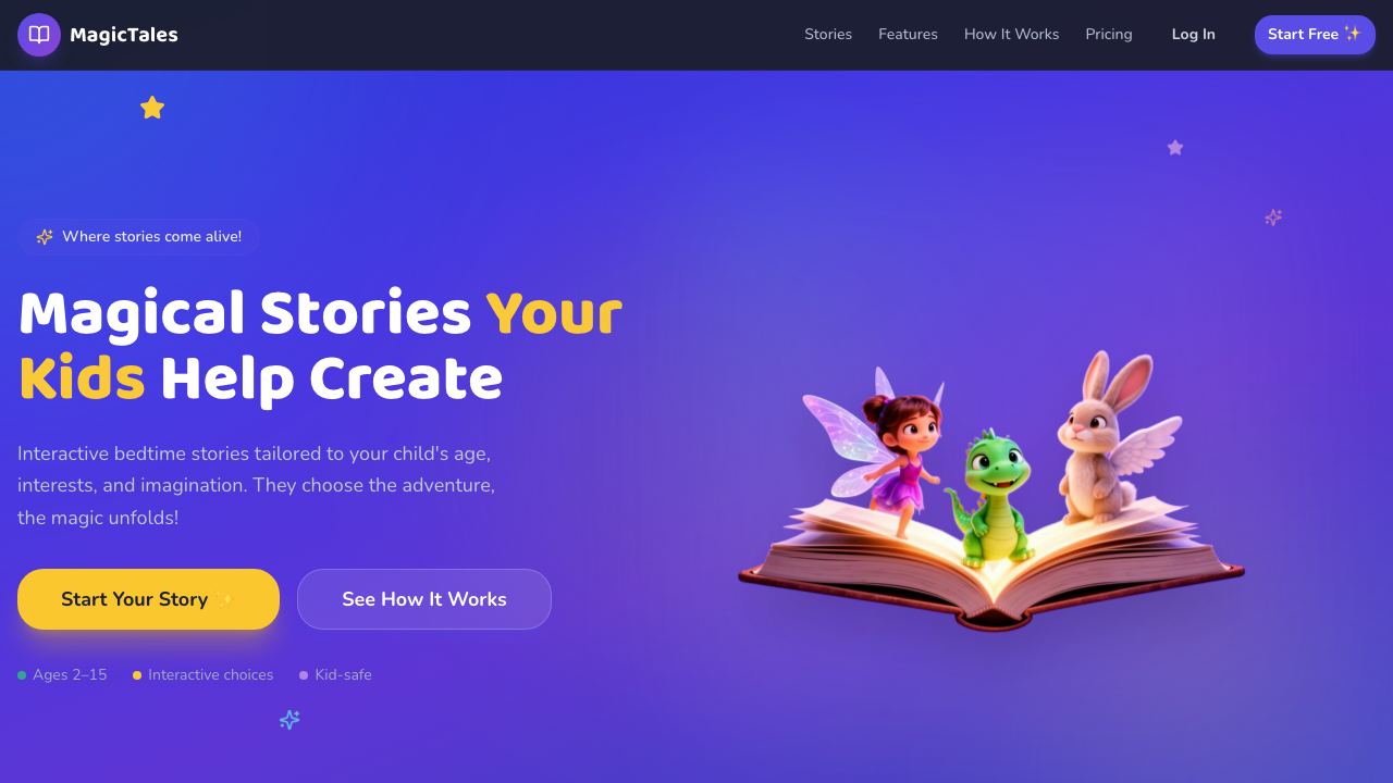 MagicTales.io website screenshot
