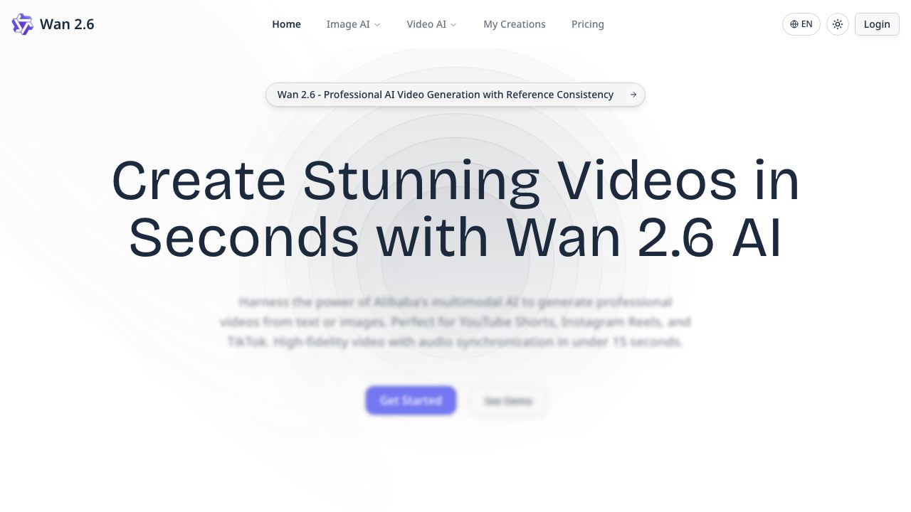 Wan 2.6 网站截图