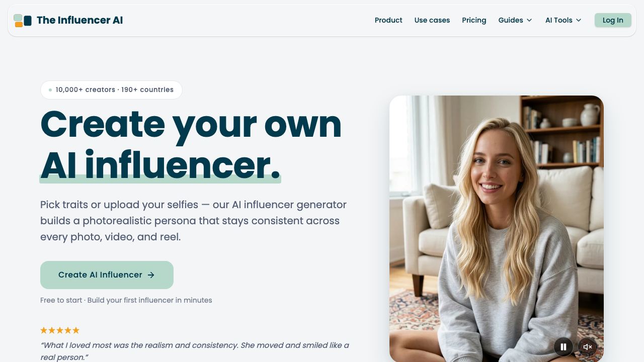 The Influencer AI 网站截图