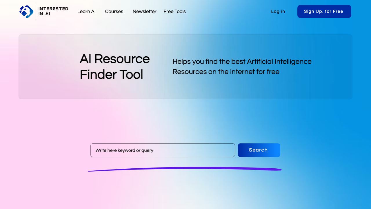 AI Resource Finder Tool 网站截图