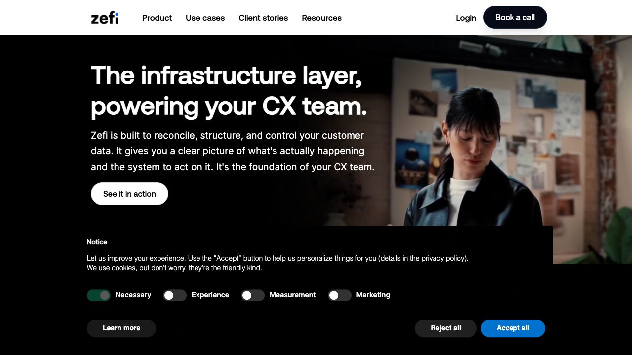 Zefi AI website screenshot