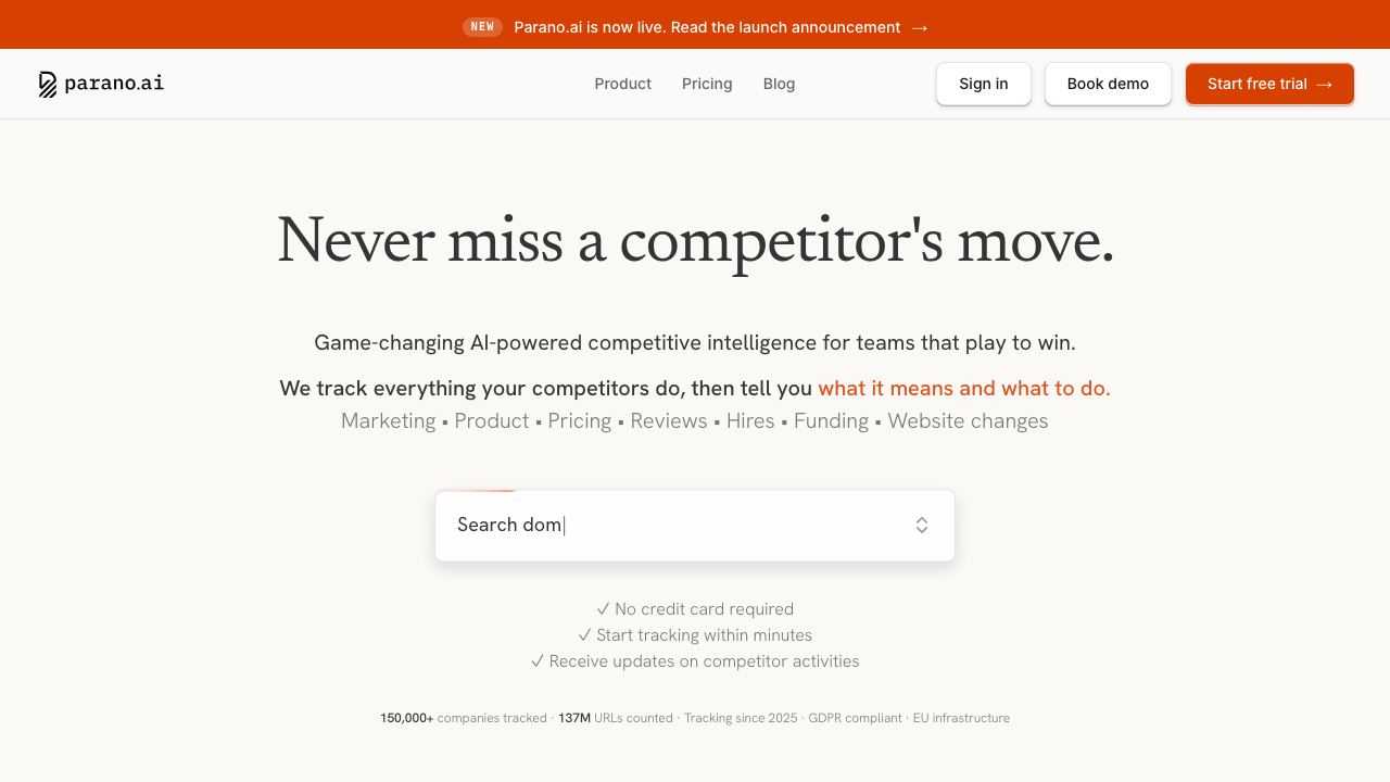 Parano.ai website screenshot