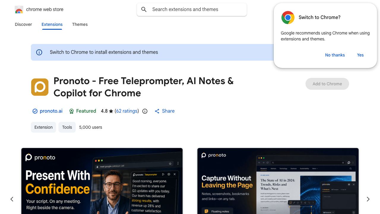 ProNoto - Floating Note, Teleprompter, Ask AI 网站截图