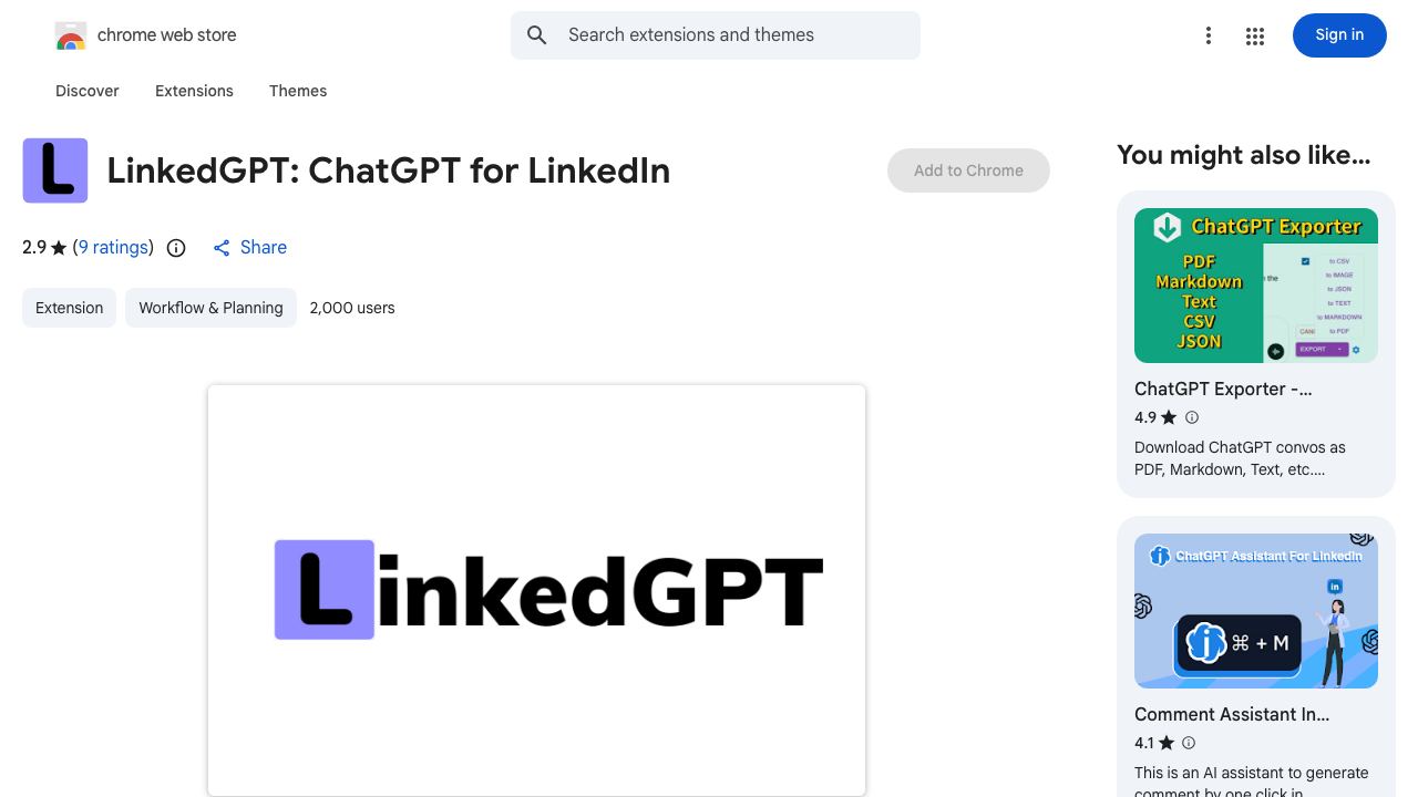 LinkedGPT 网站截图