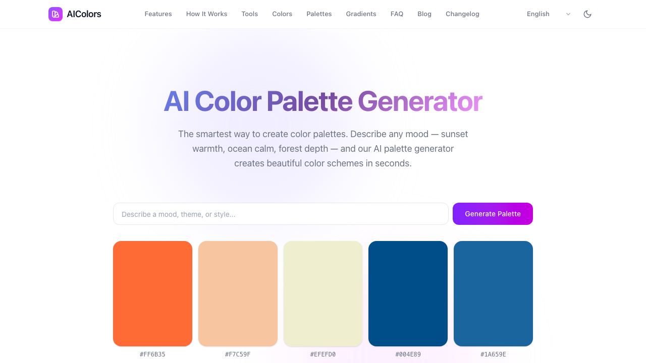 AiColors.app 网站截图
