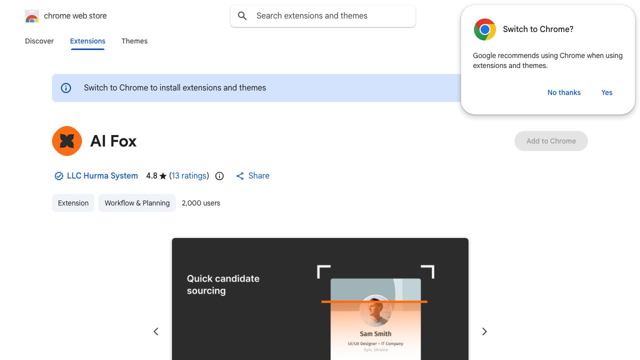 AI Fox 网站截图