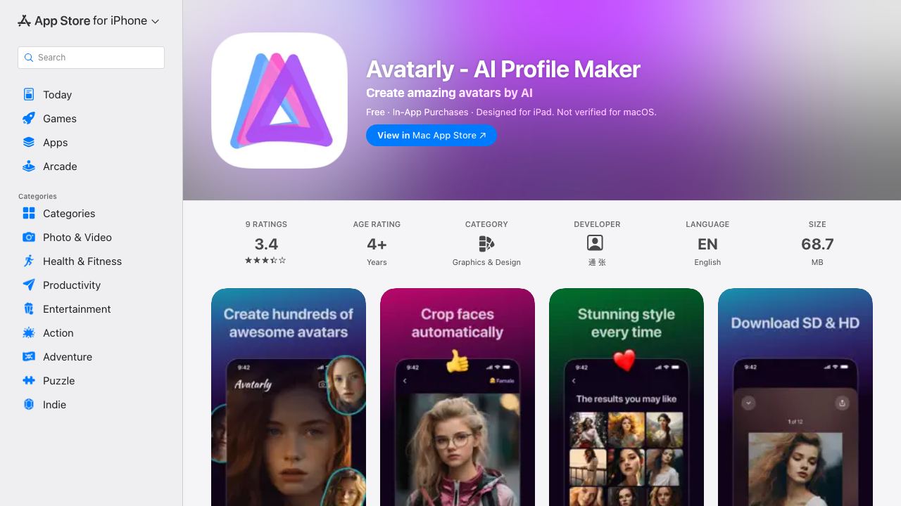Avatarly - AI Profile Maker 网站截图