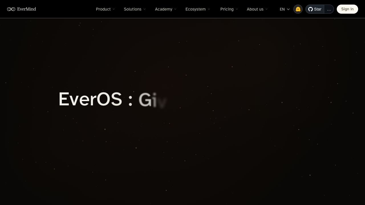 EverMind website screenshot