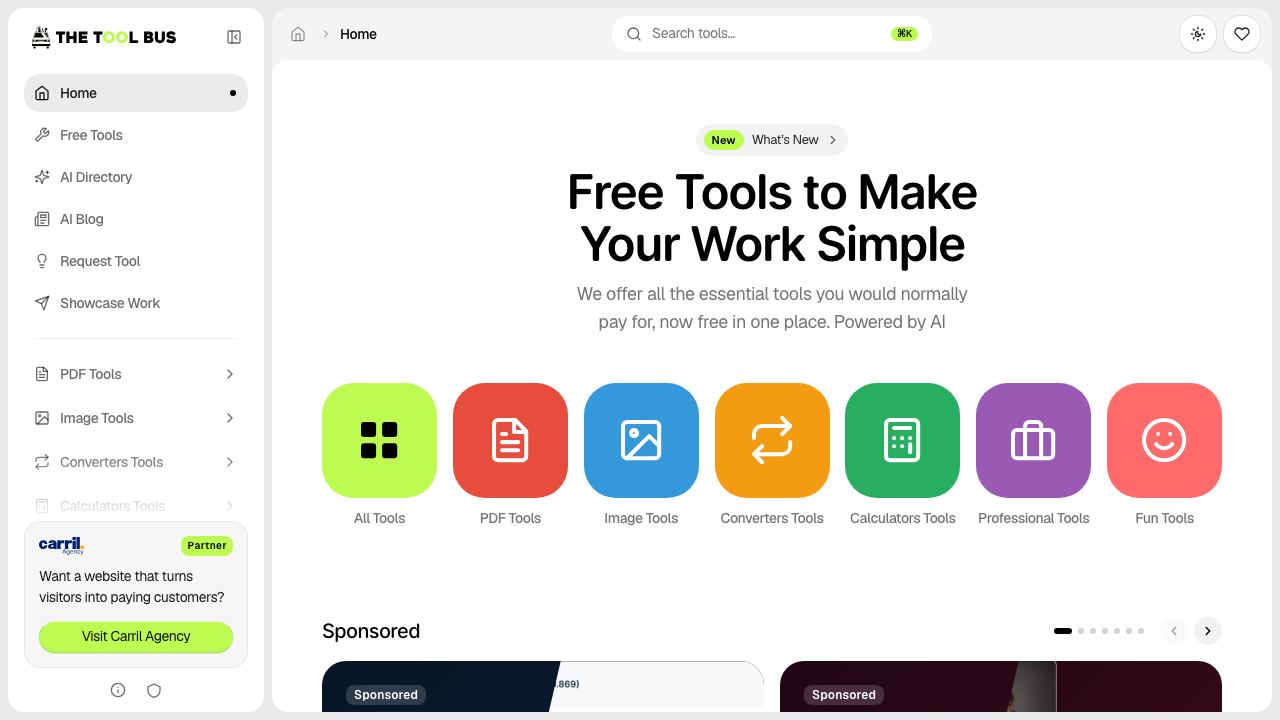 TheToolBus AI 网站截图