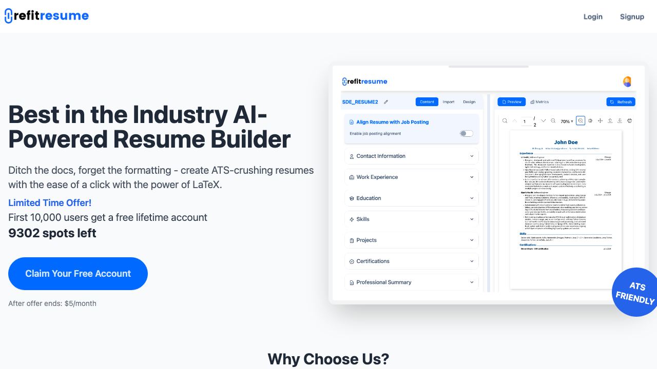 Refit Resume 网站截图