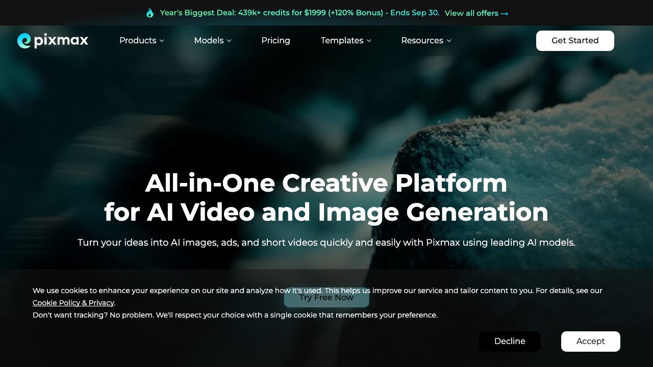 Pixmax.ai 网站截图