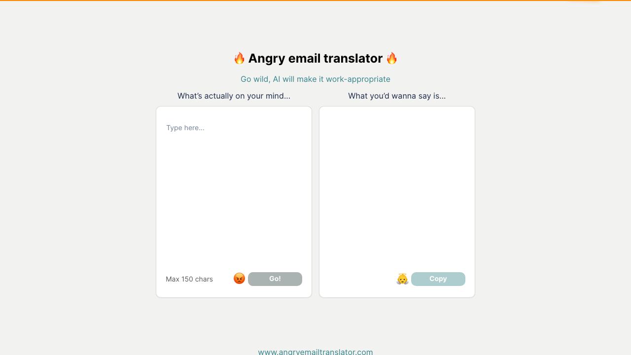 Angry Email Translator website screenshot