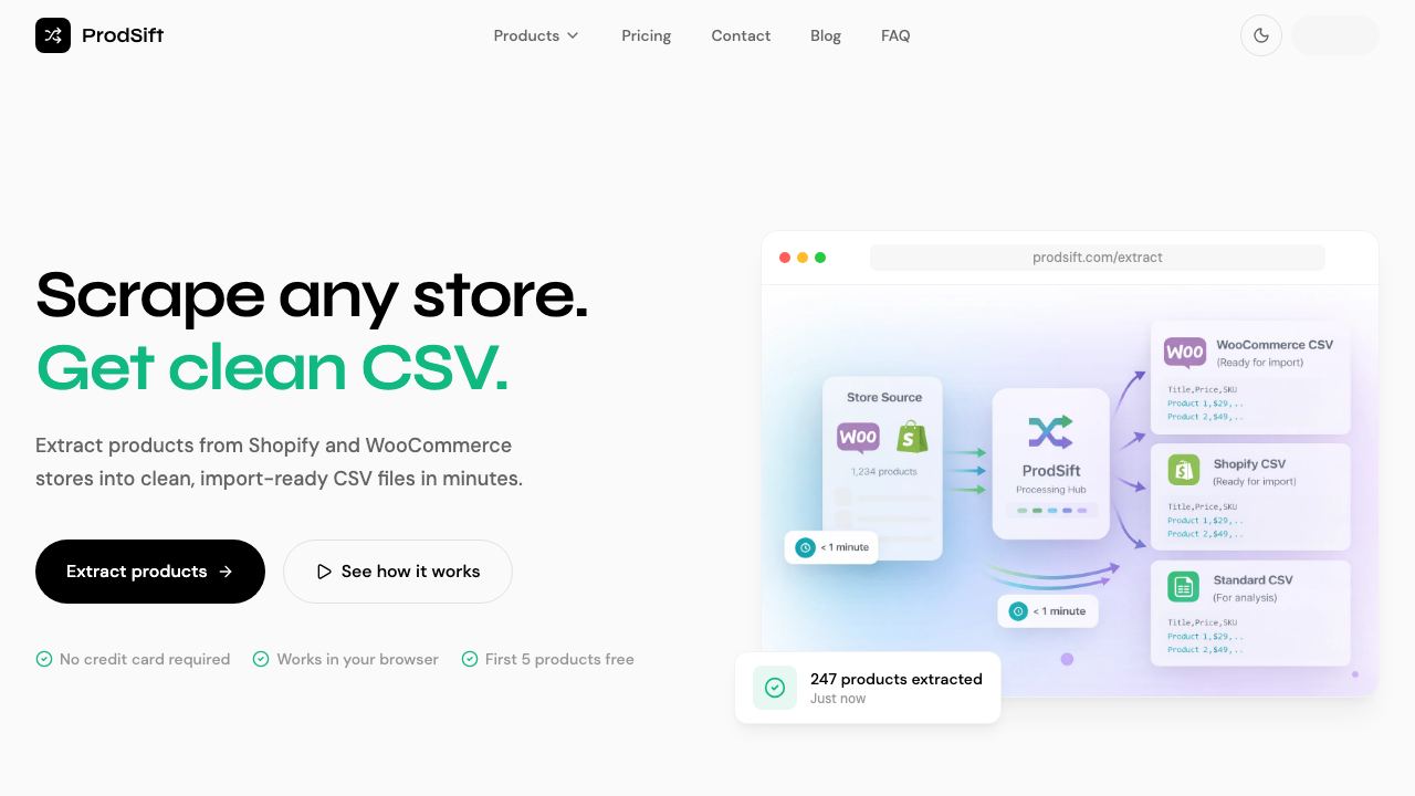 ProdSift website screenshot