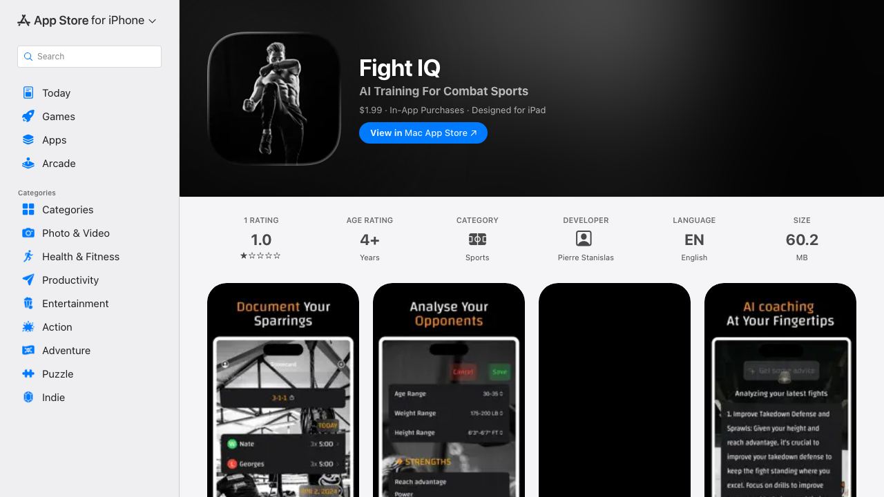 Fight IQ website screenshot