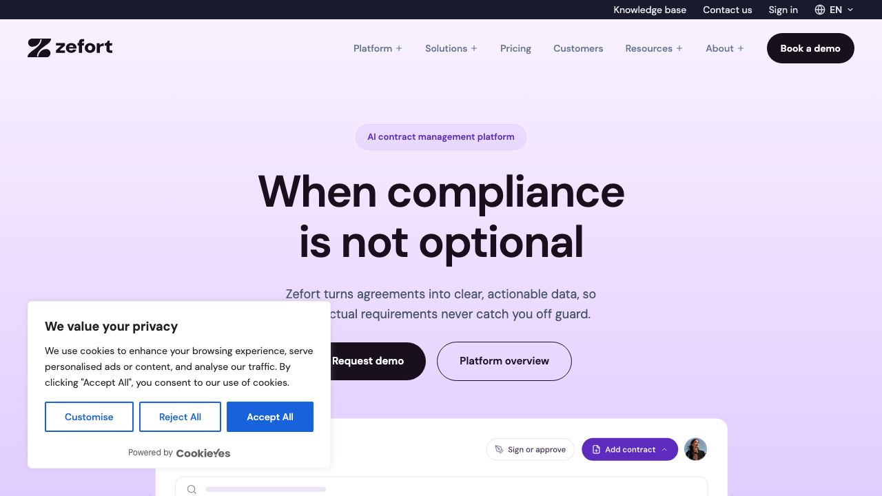Zefort website screenshot