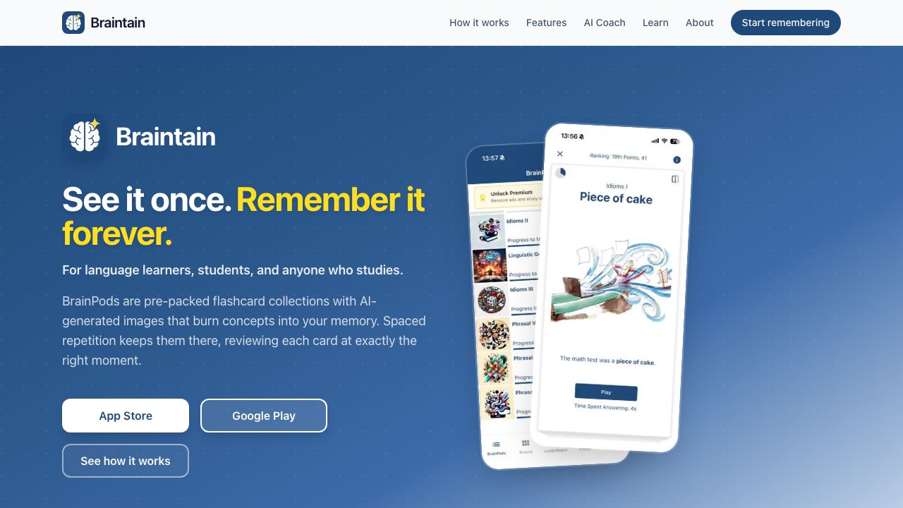 Braintain 网站截图