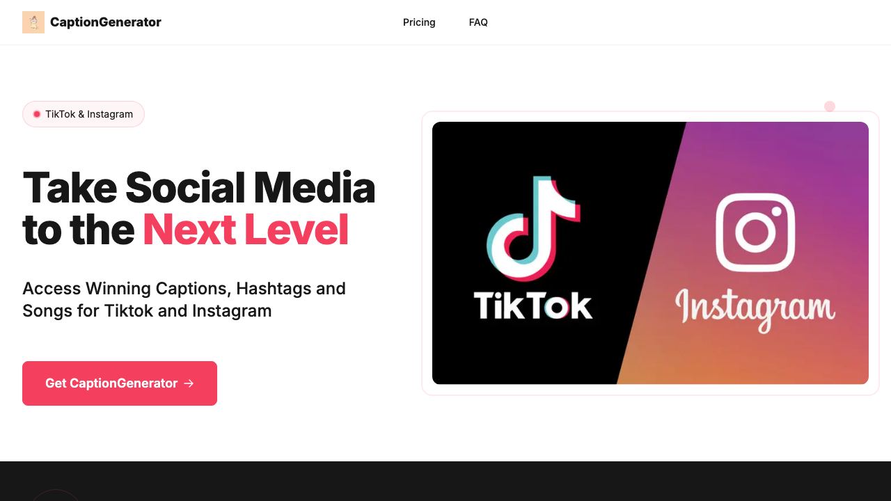 Caption & Hashtag Generator 网站截图