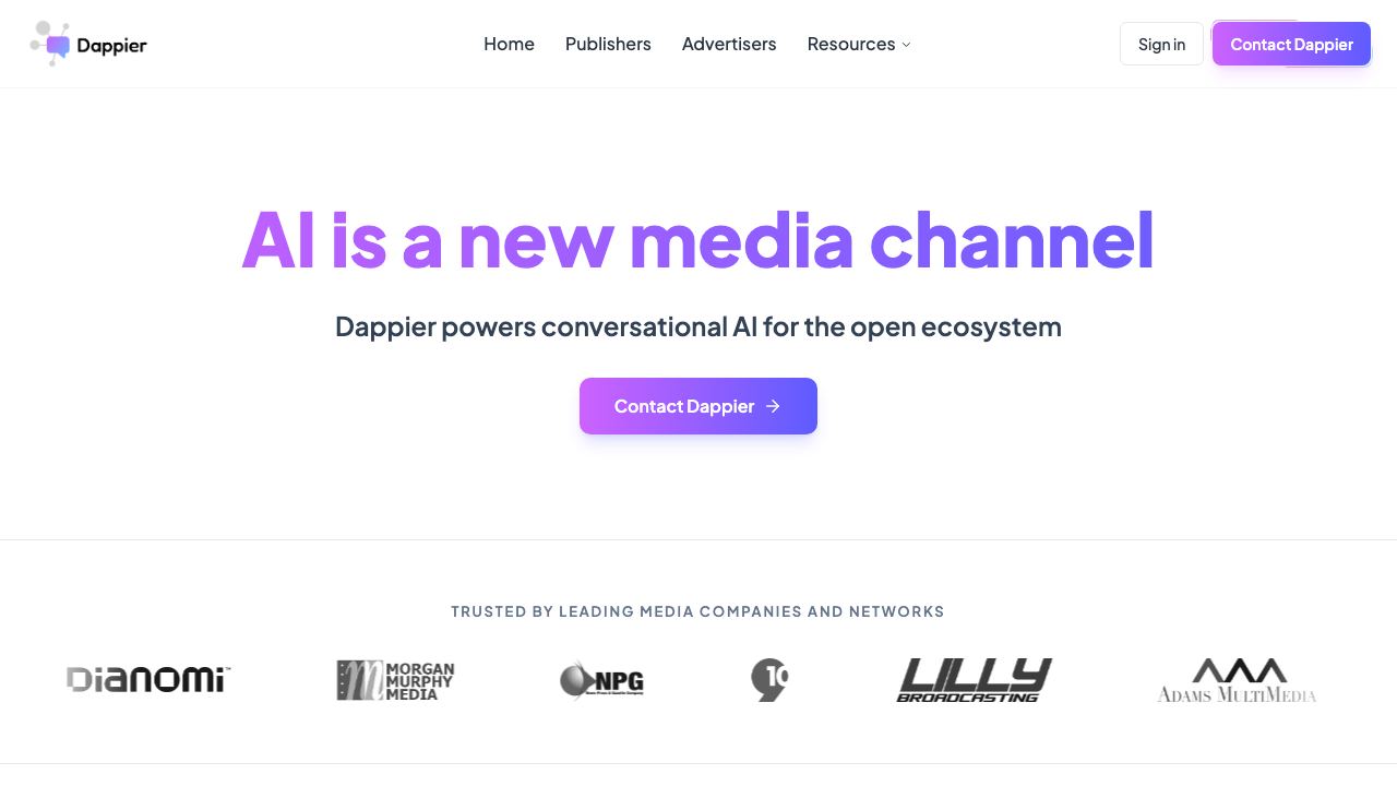 Dappier 网站截图