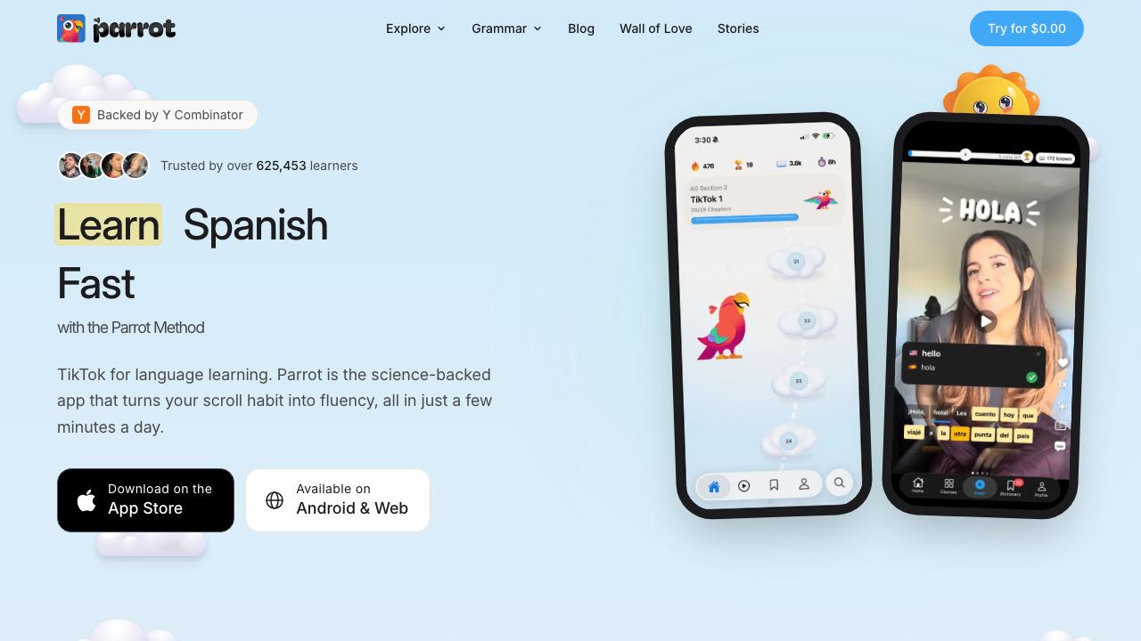 Parrot App 网站截图