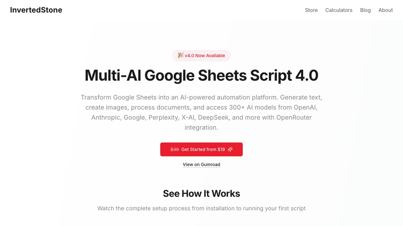 Google Sheets to OpenAI 网站截图