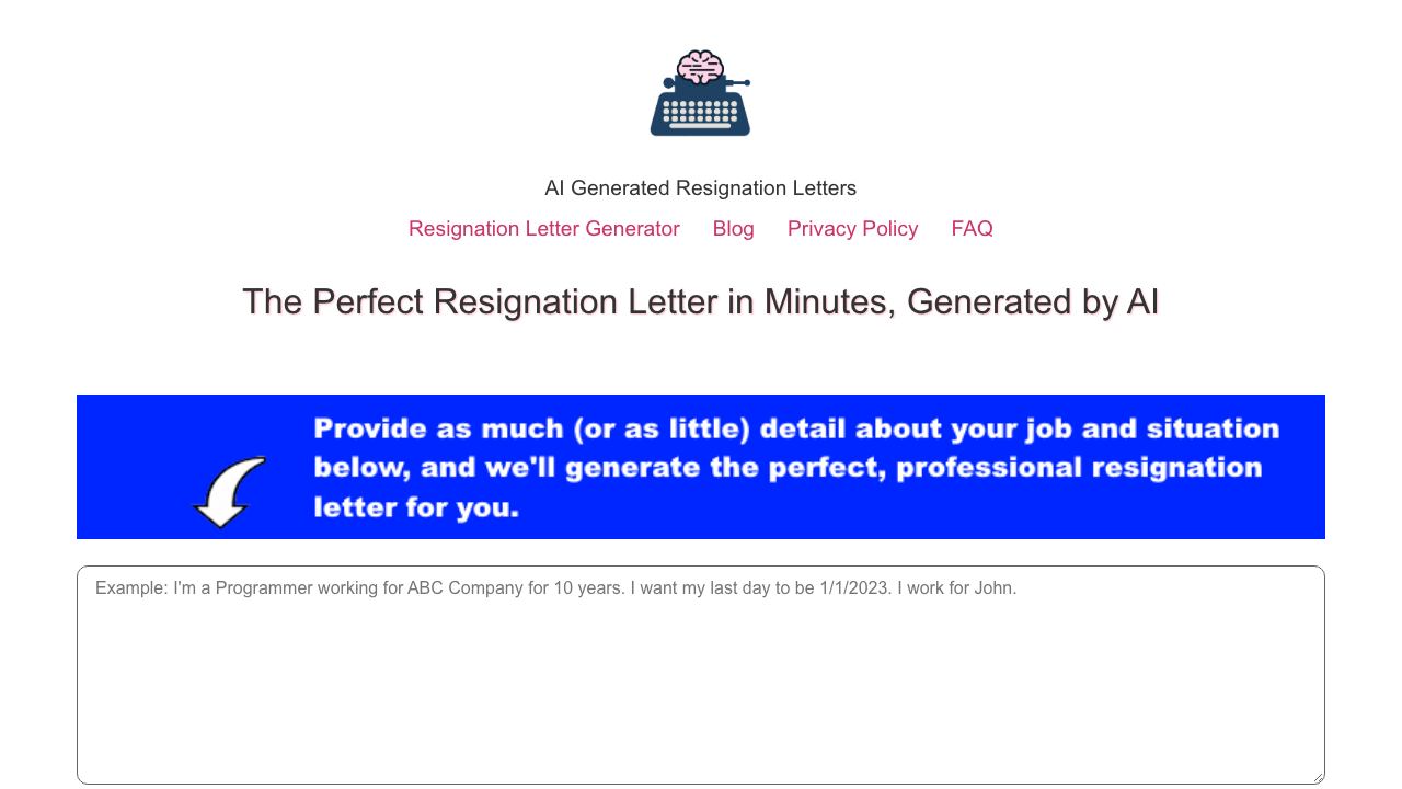 Resign.ai website screenshot
