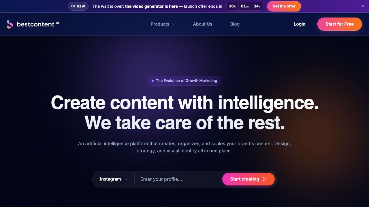 BestContent AI 网站截图