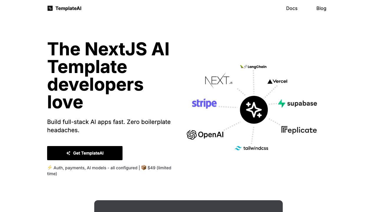 TemplateAI website screenshot