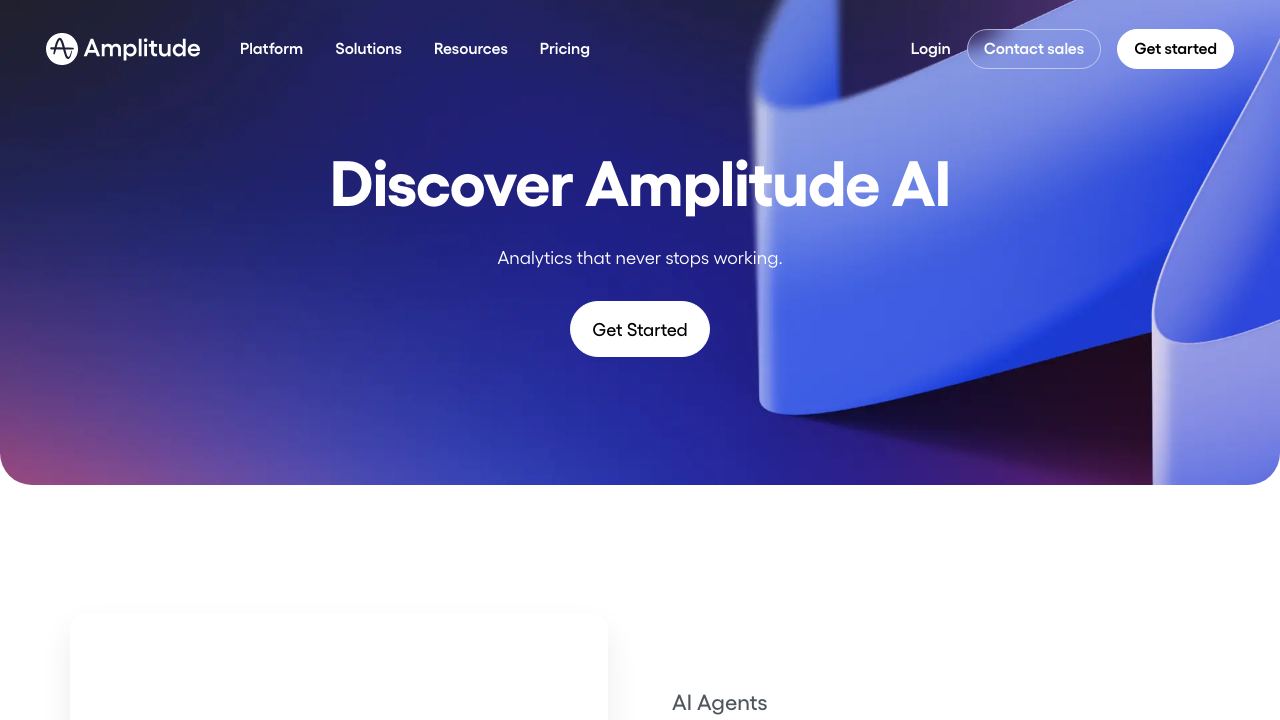 Amplitude website screenshot