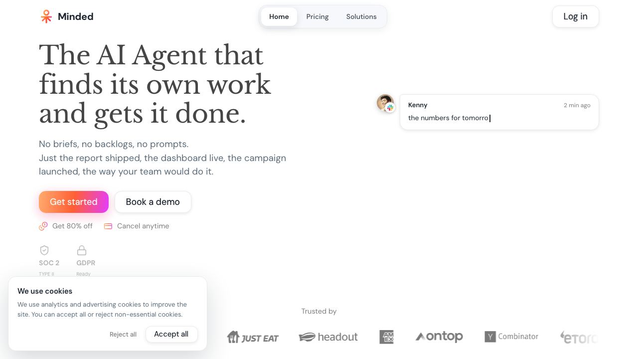 Minded website screenshot