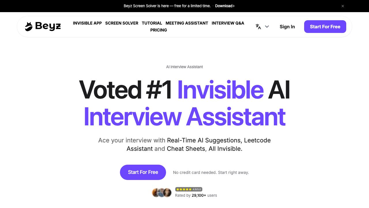 Beyz AI website screenshot
