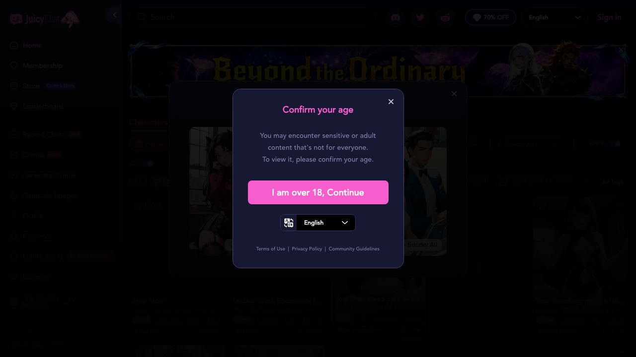 Juicychat AI 网站截图