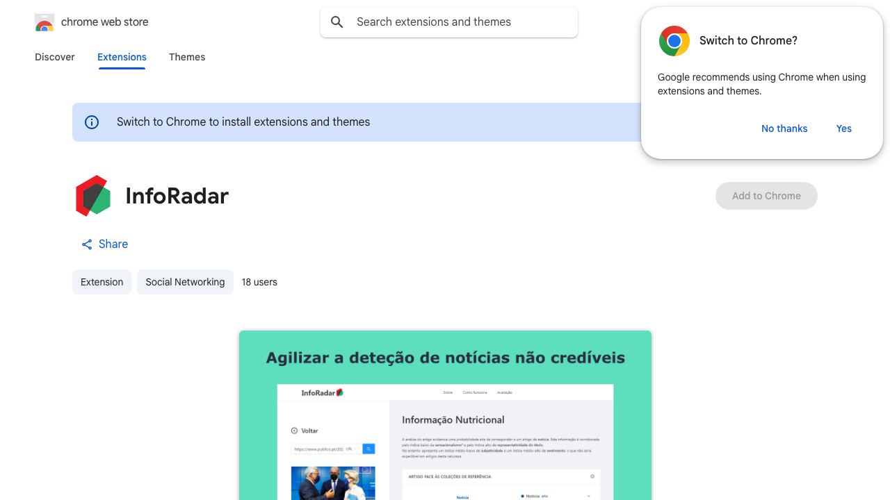 InfoRadar 网站截图