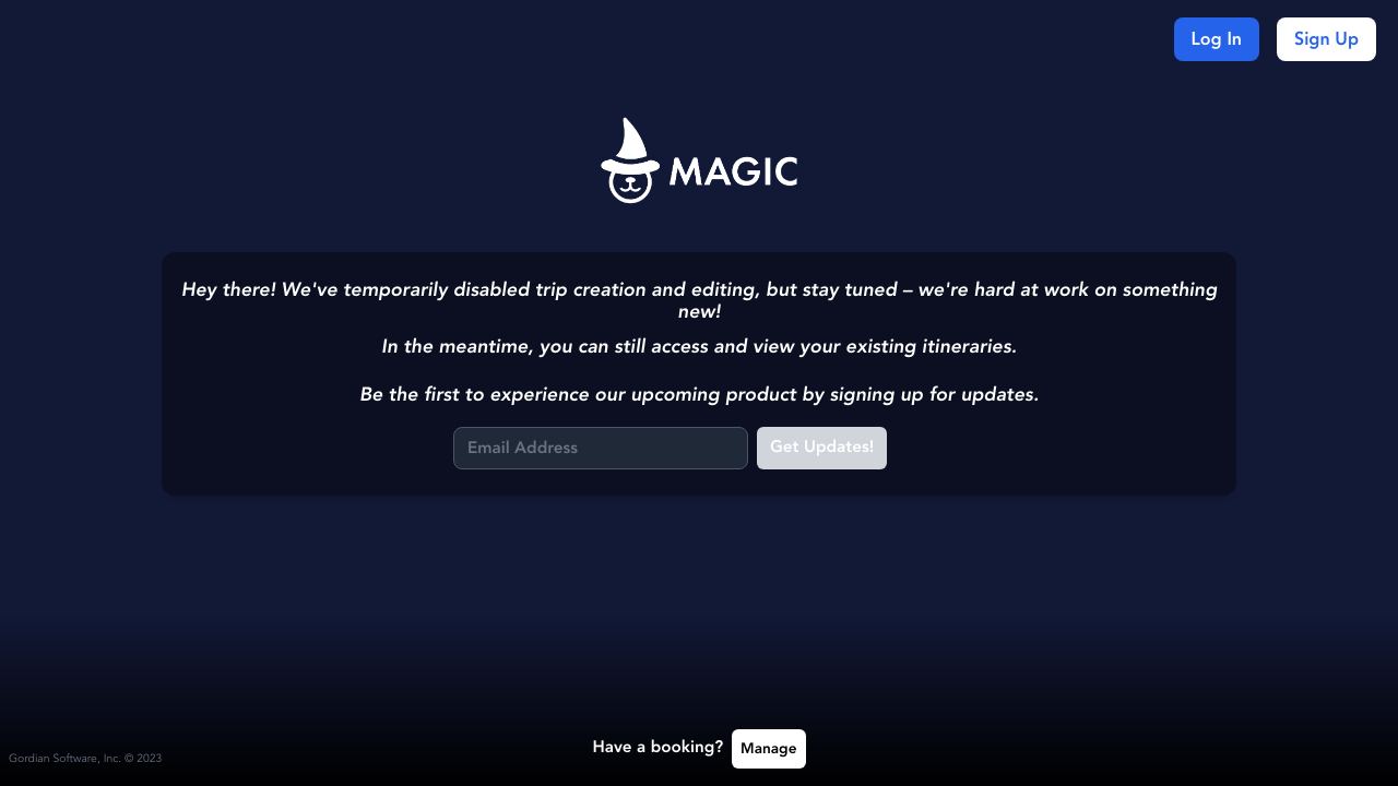 Magic Travel 网站截图