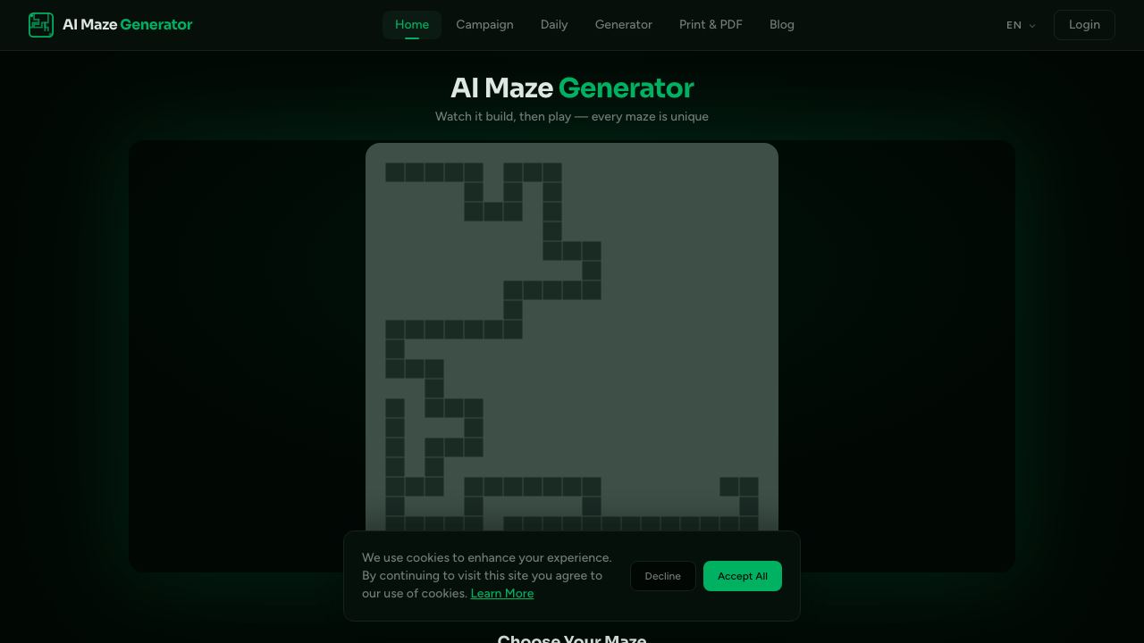 AI Maze generator 网站截图