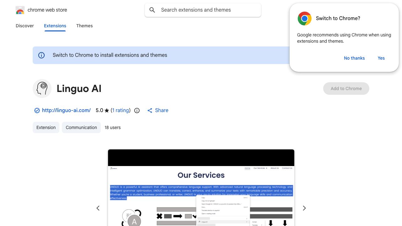 Linguo AI 网站截图